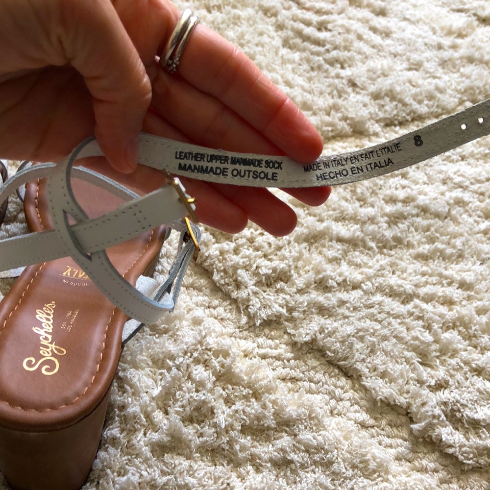 Seychelles White Thin Strapped Platform Sandals - image 4